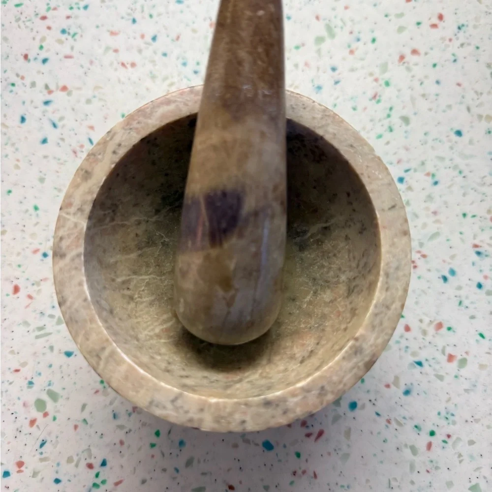 Marble Mortar and Pestle Set VTG